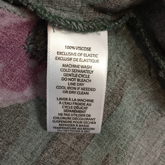 Beach Lunch Lounge Camo Floral Button Up Top Large Elastic Wrist Viscose Shirt - Picture 14 of 14